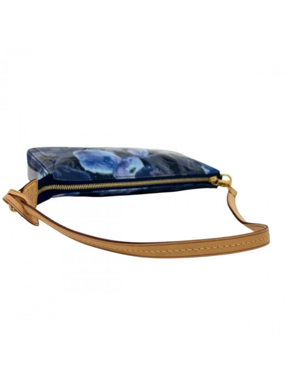 Louis Vuitton Monogram Vernis Accessoires Ikat Flower Shoulder Bag Blue Gold